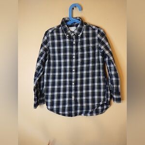 Crewcut Kids J Crew 4 Kids Green/Red/ White Plaid Button-Up/Down Shirt Size 6-7